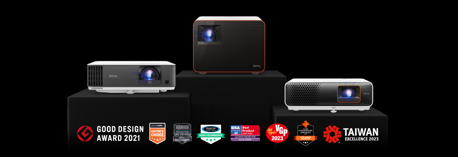 award and media of BenQ Gaming projector