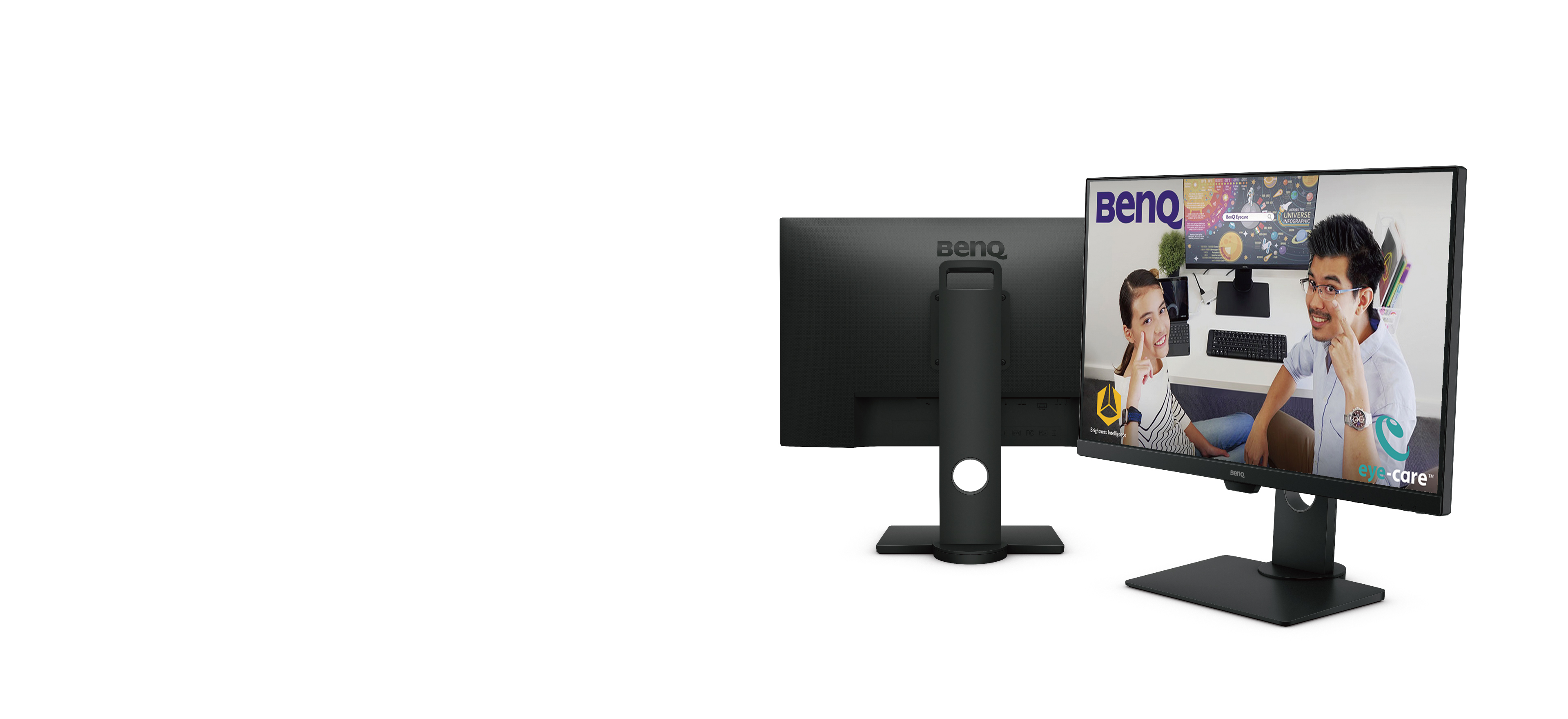 benq gw2780t stylish home monitor with slim bezels and benq eye-care technology
