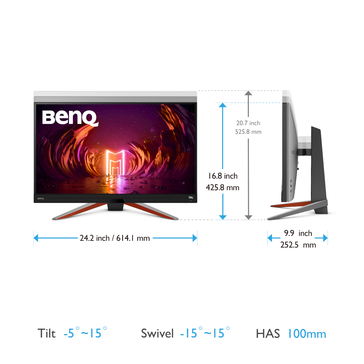 EX2710Q | Игровой монитор MOBIUZ IPS 165Hz QHD 2K с временем отклика 1мс