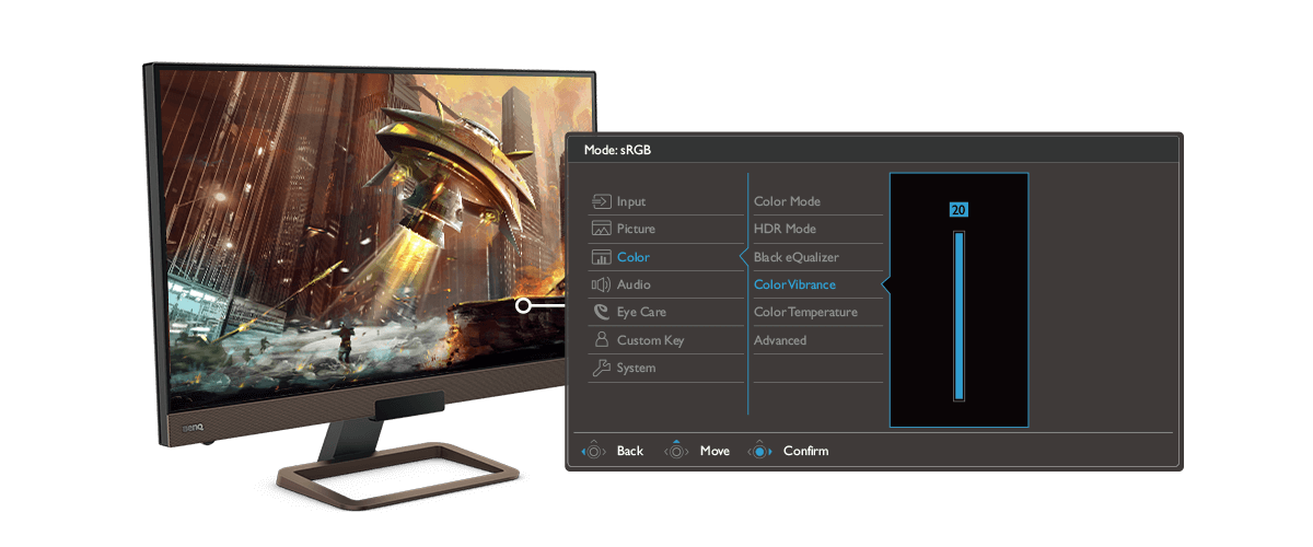How does BenQ Color Vibrance make gaming monitor image quality better