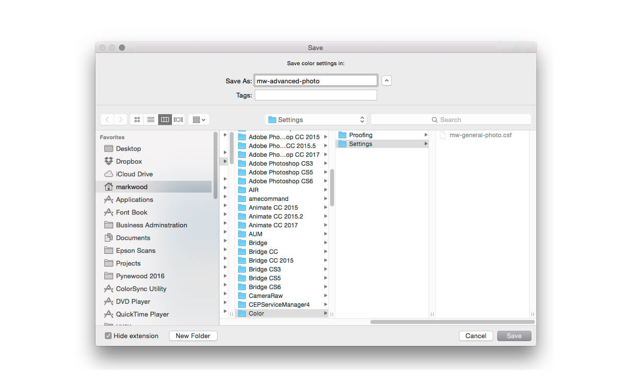 adobe photoshop color settings