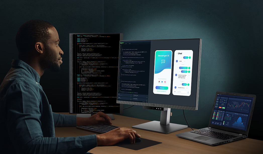 Developers don’t work linearly, debug, cross-reference, preview, and collaborate at the same time. Multiple monitors restore spatial logic and reduce the mental tax of jumping between windows.
