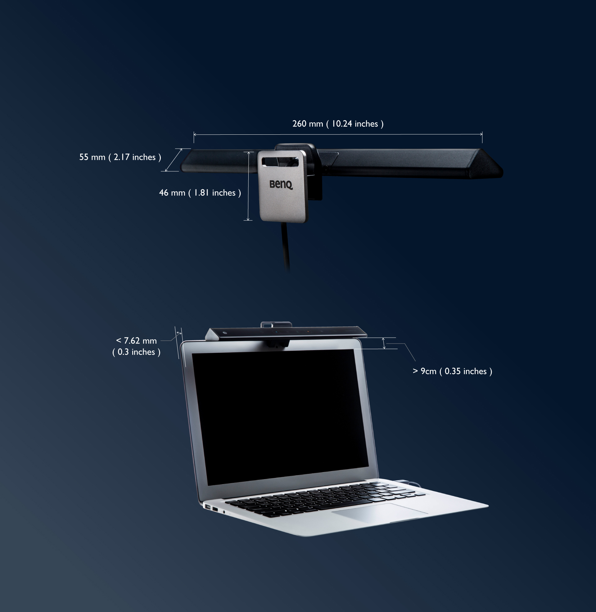 Screenbar Lite Computer Monitor Light Laptop Clip Lamp Portable Led Usb Dimmable Easy Set Up No Glare Takes Up Zero Space Eye Care Benq Us