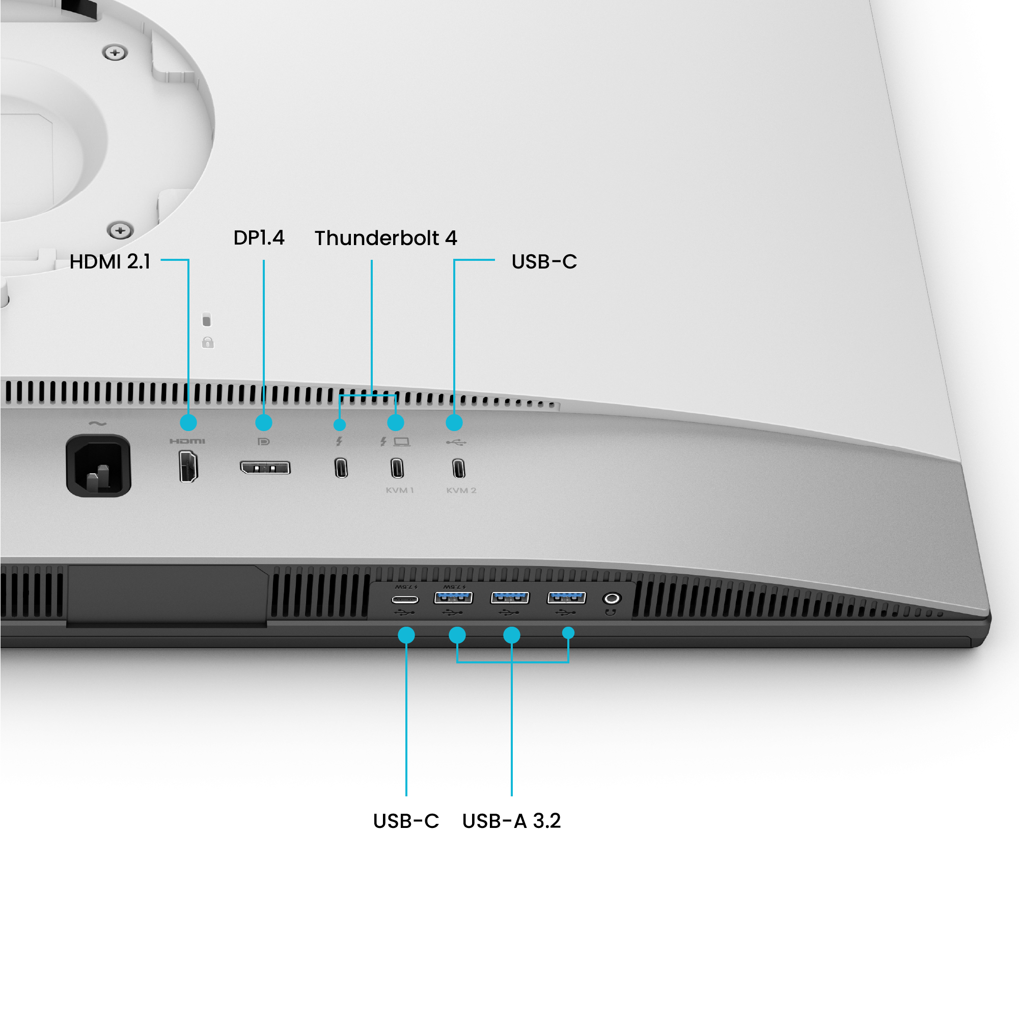 PD3226G｜شاشة مصمّمين مقاس 32 بوصة بدقة 4K UHD، بمعدل تحديث 144 هرتز، وتغطية 95% من نطاق ألوان P3، ومنفذ Thunderbolt 4
