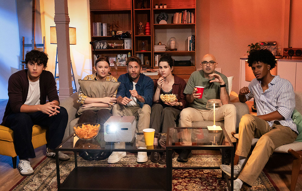 An in-person watch party doesn’t require a fancy setup. With a BenQ movie projector that features built-in Netflix and Google TV, you can launch your favorite streaming apps without cables, remote switching, or pairing struggles.