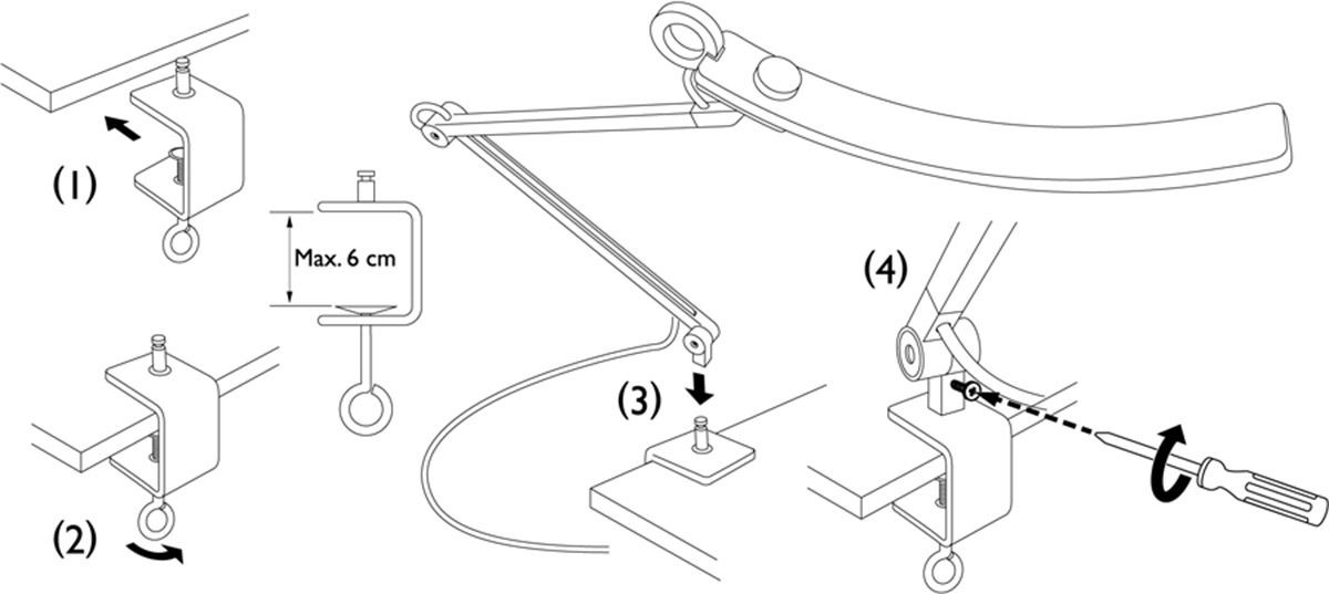 eReading Desk Lamp Clamp Extension, Easy setup, High durability