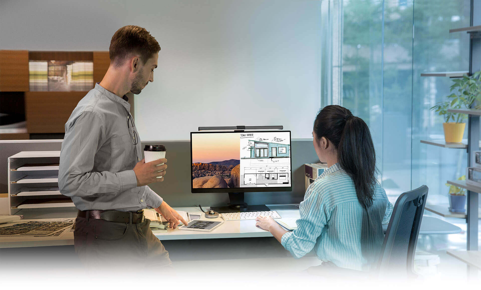 Screenbar Plus Computer Monitor Light Led Clip Desk Lamp External Dial Dimmable Easy Set Up Takes Up Zero Space Hue Adjustable Eye Care Benq Us Screenbar Plus Computer Monitor Light Led Clip Desk Lamp External Dial Dimmable Easy Set Up Takes Up Zero Space Hue Adjustable Eye Care Benq Us