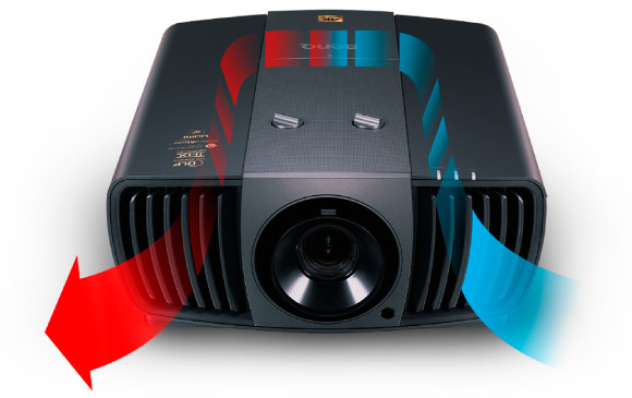 BenQ W11000H 4K UHD THX, HDR Pro Cinema Projector Sleek-fFront-facing-ventilation