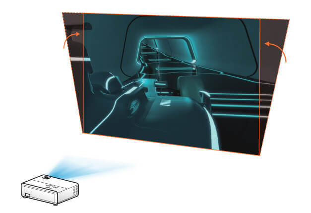 BenQ\\\\\\\\\\\\\\\'s Console Gaming Home Projector Powered by Android TV TH685i\\\\\\\\\\\\\\\'s vertical keystone function adjusts the image for a squared image.