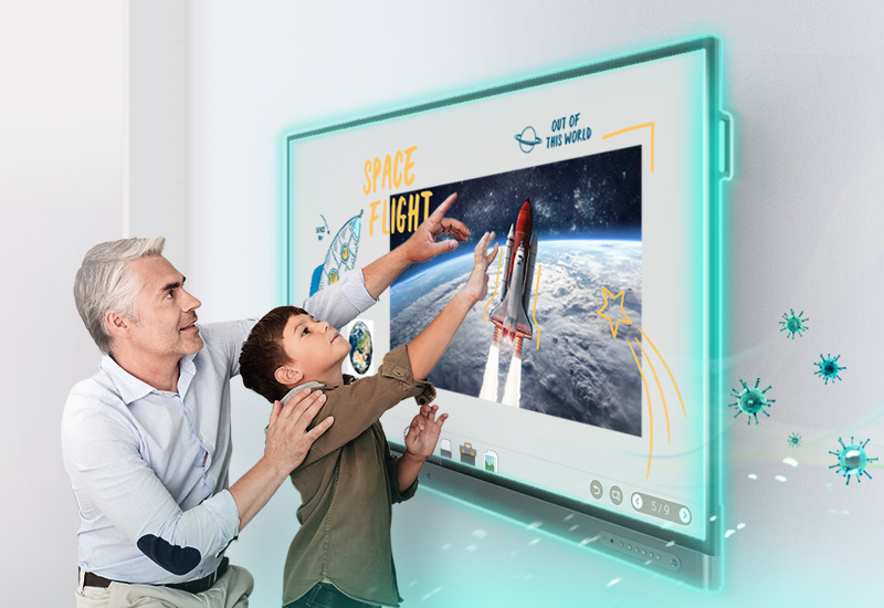 BenQ interactive displays use embedded silver ions to create a germ resistant screen that helps keep classrooms safer and healthier