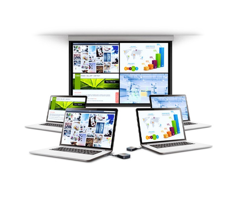 Bộ trình chiếu không dây BenQ InstaShow WDC20 05 split screen to conduct sync discussions