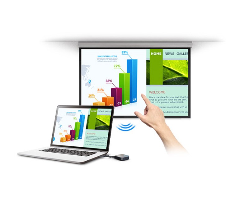 Bộ trình chiếu không dây BenQ InstaShow WDC20 05 touch back to manage the meeting