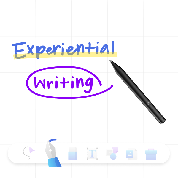 Pens and highlighters circling a word on EZWrite 6 interactive whiteboard software