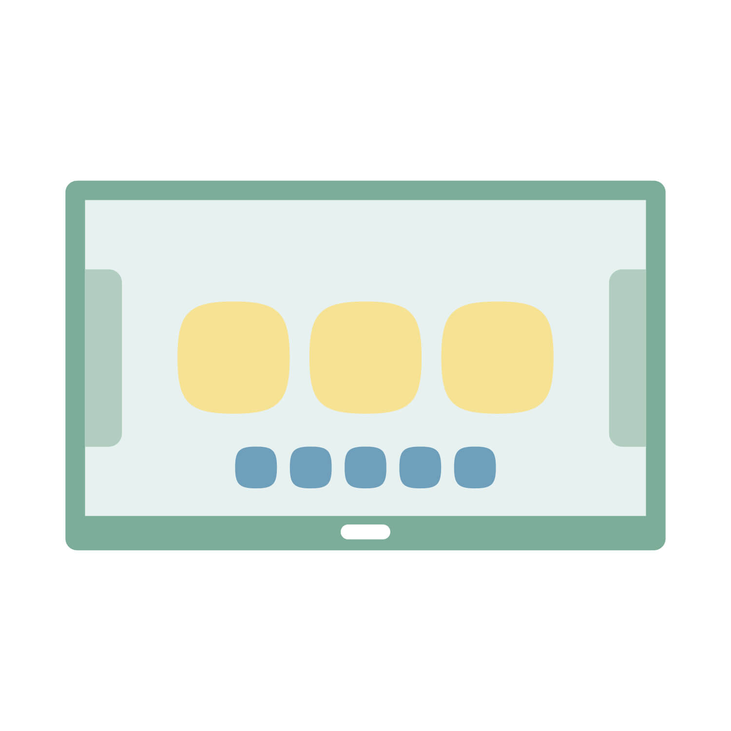Quick access buttons and menu on a display