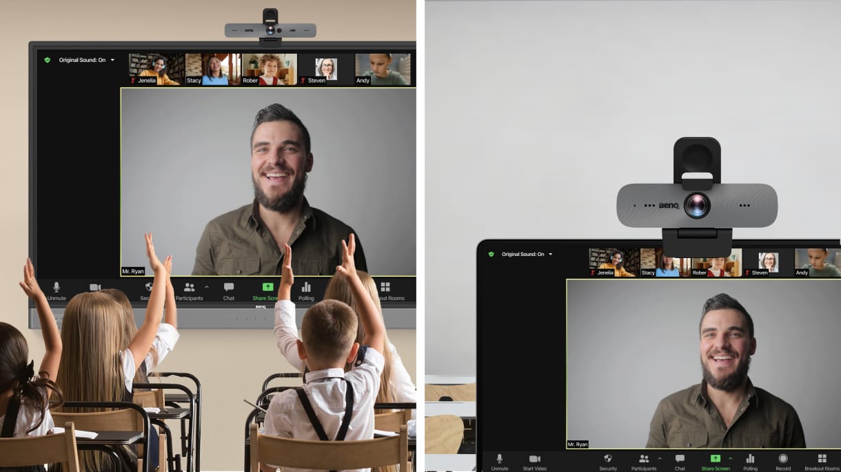 Hybrid class with BenQ Board and cameras