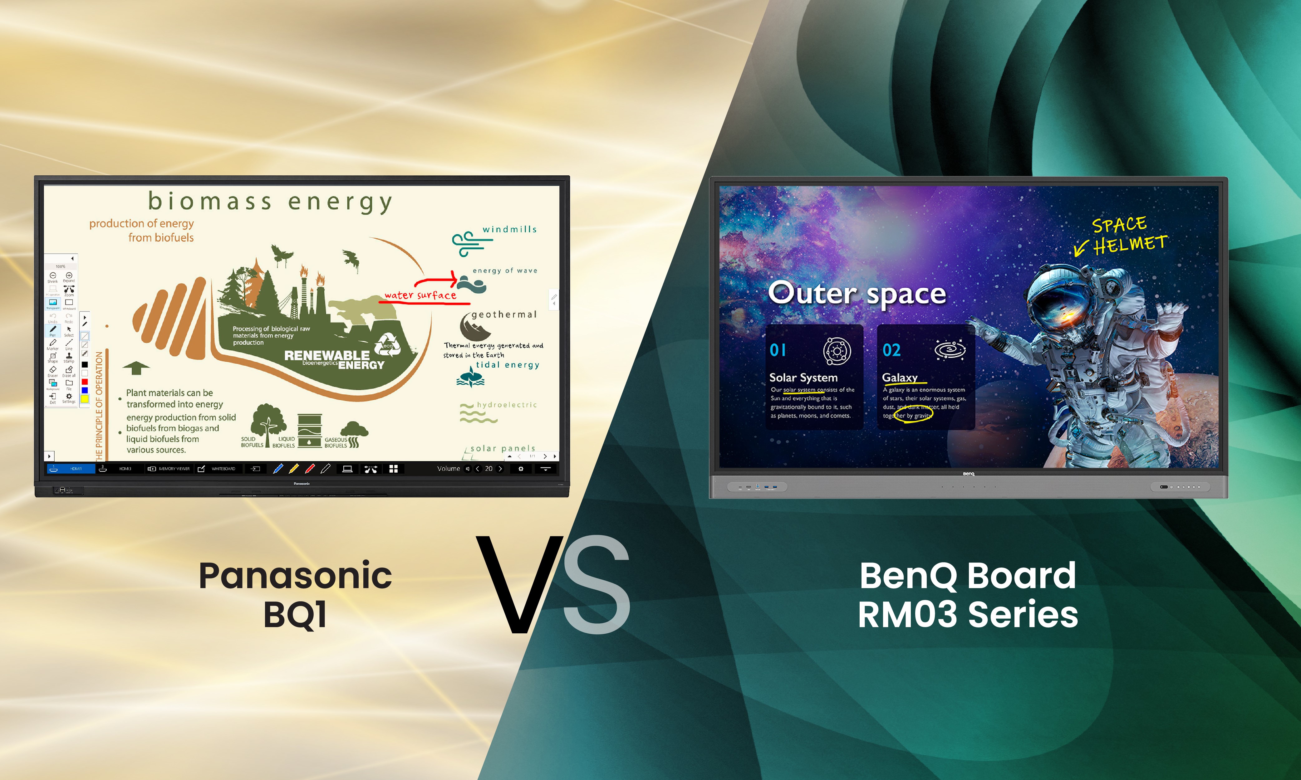 Panasonic BQ1 vs. BenQ Board RM03 Series